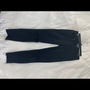 Paige raw hem ankle black jeans